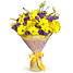 Букет Солнце в подарок: Хризантемы и лизиантус